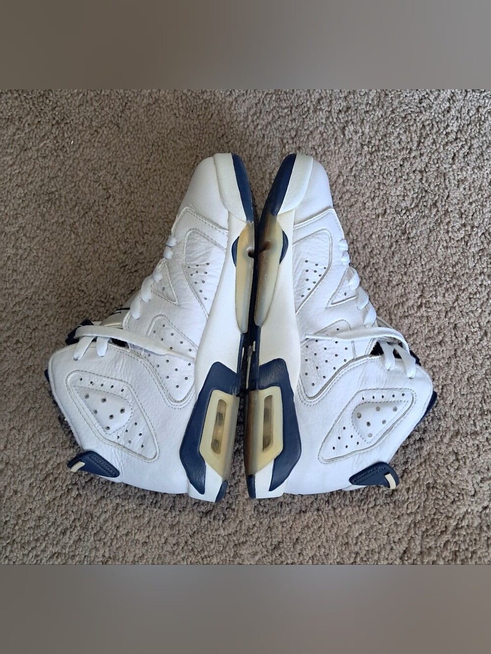 Jordan 6 Retro Midnight Blue White Shoes Size 6.5Y Womens 8 - Picture 6 of 8